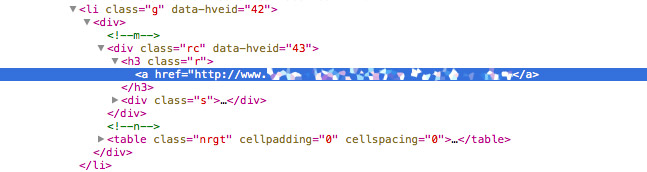 Código a href para la inserción de un enlace.