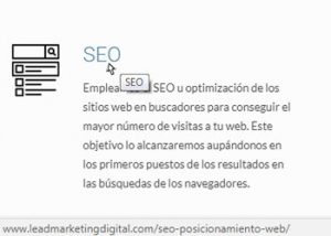 Ejemplo de enlace en una sección de la web.