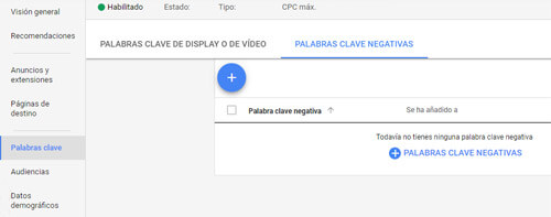 Planificar de palabras de Adwords